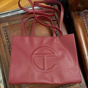 Telfar Medium Oxblood Shopping Bag like new
